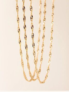 Dainty Gold Sparkle Chain Waterproof Gold Necklace Layering Necklace Chain